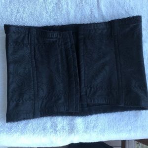 Black satin jacquard spandex corset